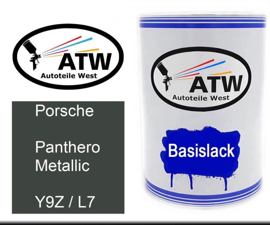 Porsche, Panthero Metallic, Y9Z / L7: 500ml Lackdose, von ATW Autoteile West.